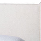Baxton Studio Laria Modern White Teddy-Bear Fabric Queen Size 5-Piece Bedroom Set