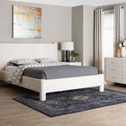 Baxton Studio Laria Modern White Teddy-Bear Fabric Queen Size 4-Piece Bedroom Set