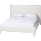 Baxton Studio Laria Modern White Teddy-Bear Fabric King Size 4-Piece Bedroom Set