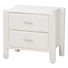 Baxton Studio Laria Modern White Teddy-Bear Fabric Queen Size 4-Piece Bedroom Set