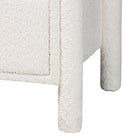 Baxton Studio Laria Modern White Teddy-Bear Fabric Queen Size 4-Piece Bedroom Set