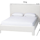 Baxton Studio Laria Modern White Teddy-Bear Fabric Queen Size Platform Bed