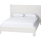 Baxton Studio Laria Modern White Teddy-Bear Fabric Queen Size Platform Bed