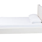 Baxton Studio Laria Modern White Teddy-Bear Fabric Queen Size Platform Bed