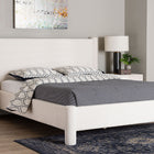 Baxton Studio Laria Modern White Teddy-Bear Fabric Queen Size Platform Bed