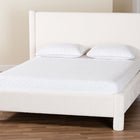 Baxton Studio Laria Modern White Teddy-Bear Fabric King Size Platform Bed