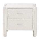 Baxton Studio Laria Modern White Teddy-Bear Fabric 2-Drawer Nightstand