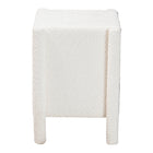 Baxton Studio Laria Modern White Teddy-Bear Fabric 2-Drawer Nightstand
