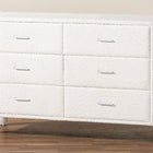 Baxton Studio Laria Modern White Teddy-Bear Fabric 6-Drawer Dresser