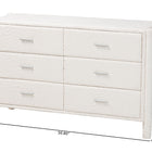 Baxton Studio Laria Modern White Teddy-Bear Fabric 6-Drawer Dresser