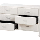 Baxton Studio Laria Modern White Teddy-Bear Fabric 6-Drawer Dresser