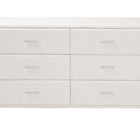Baxton Studio Laria Modern White Teddy-Bear Fabric 6-Drawer Dresser