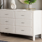 Baxton Studio Laria Modern White Teddy-Bear Fabric 6-Drawer Dresser