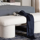 Baxton Studio Laria Modern White Teddy-Bear Fabric Accent Bench