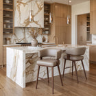 Zuo Poise Counter Stool Brown & Walnut