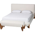 Baxton Studio Vinicio Mid-Century Modern Cream Boucle King 2-Piece Bedroom Set