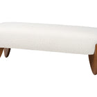 Baxton Studio Vinicio Mid-Century Modern Cream Boucle Queen Size 2-Piece Bedroom Set