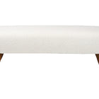 Baxton Studio Vinicio Mid-Century Modern Cream Boucle Accent Bench