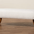 Baxton Studio Vinicio Mid-Century Modern Cream Boucle Accent Bench