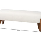 Baxton Studio Vinicio Mid-Century Modern Cream Boucle Accent Bench