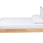 Baxton Studio Eilert Modern Cream Boucle and Oak Brown Wood Queen Bed