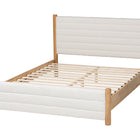 Baxton Studio Eilert Modern Cream Boucle and Oak Brown Wood Queen Bed