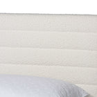 Baxton Studio Eilert Modern Cream Boucle and Oak Brown Wood Queen Bed