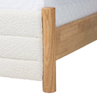Baxton Studio Eilert Modern Cream Boucle and Oak Brown Wood Queen Bed