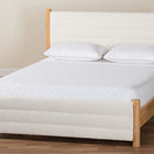 Baxton Studio Eilert Modern Cream Boucle and Oak Brown Wood Queen Bed