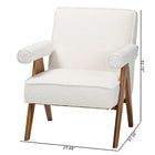 Baxton Studio Georgina Japandi Cream Boucle and Walnut Brown Wood Accent Chair
