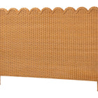 bali & pari Maritza Bohemian Light Honey Scalloped Rattan Pitrit King Standalone Headboard
