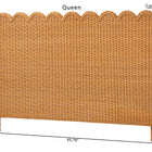 bali & pari Maritza Bohemian Light Honey Scalloped Rattan Pitrit Queen Standalone Headboard