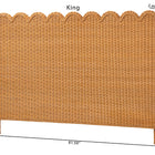 bali & pari Maritza Bohemian Light Honey Scalloped Rattan Pitrit Queen Standalone Headboard