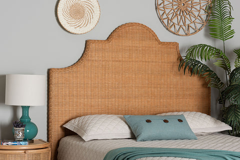 bali & pari Melanie Bohemian Light Honey Rattan Queen Size Standalone Headboard