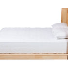 Baxton Studio Glennis Japandi Natural Brown Wood Queen Size Platform Bed with Woven Rattan