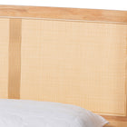 Baxton Studio Glennis Japandi Natural Brown Wood Queen Size Platform Bed with Woven Rattan