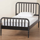 Baxton Studio Lucera Mid-Century Black Twin Size Bobbin Bed