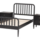 Baxton Studio Lucera Mid-Century Black Full Size 3-Piece Bobbin Bedroom Set