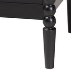 Baxton Studio Lucera Mid-Century Black Full Size 3-Piece Bobbin Bedroom Set