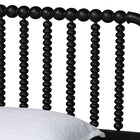 Baxton Studio Lucera Mid-Century Black Full Size 3-Piece Bobbin Bedroom Set