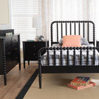 Baxton Studio Lucera Mid-Century Black Full Size 4-Piece Bobbin Bedroom Set