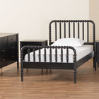 Baxton Studio Lucera Mid-Century Black Full Size 4-Piece Bobbin Bedroom Set
