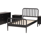 Baxton Studio Lucera Mid-Century Black Full Size 4-Piece Bobbin Bedroom Set
