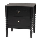Baxton Studio Lucera Mid-Century Black Twin Size 4-Piece Bobbin Bedroom Set
