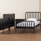 Baxton Studio Lucera Mid-Century Black Full Size 5-Piece Bobbin Bedroom Set