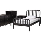 Baxton Studio Lucera Mid-Century Black Twin Size 5-Piece Bobbin Bedroom Set