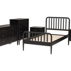 Baxton Studio Lucera Mid-Century Black Twin Size 5-Piece Bobbin Bedroom Set