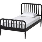 Baxton Studio Lucera Mid-Century Black Full Size 5-Piece Bobbin Bedroom Set