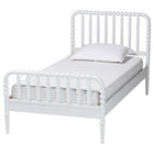 Baxton Studio Lucera Mid-Century White Twin Size 3-Piece Bobbin Bedroom Set