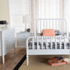 Baxton Studio Lucera Mid-Century White Twin Size 4-Piece Bobbin Bedroom Set